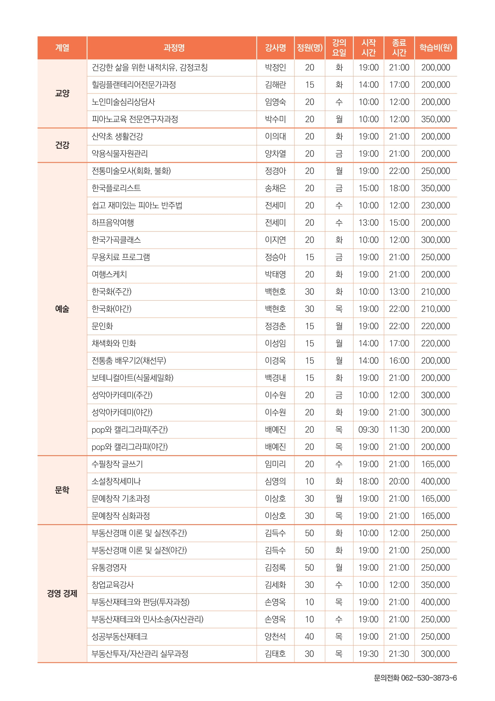 2023학년도 1학기 평생교육원 수강생 모집 안내 첨부이미지